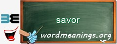 WordMeaning blackboard for savor